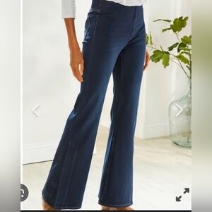 SOFT SURROUNDINGS Ultimate Flare Stretch Pullover Comfy Denim Jeans Petite Large